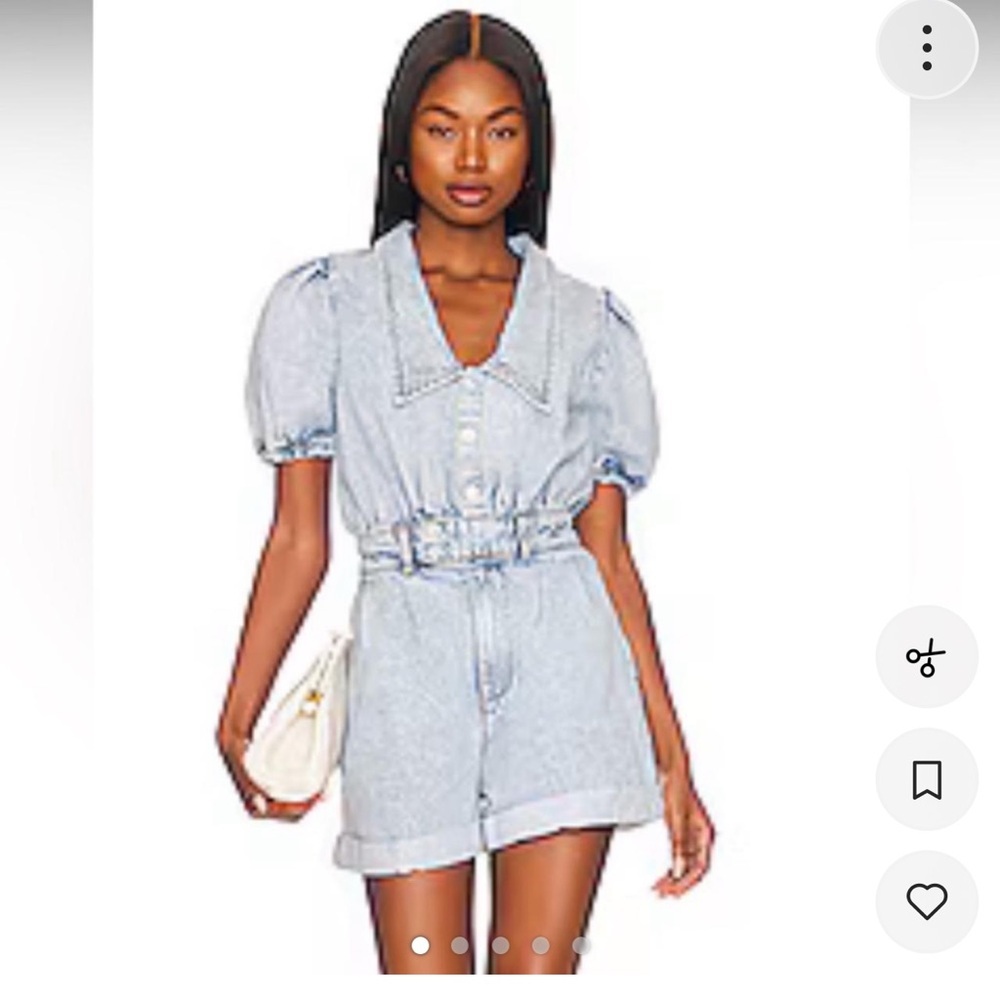 New We Wore What Denim Romper